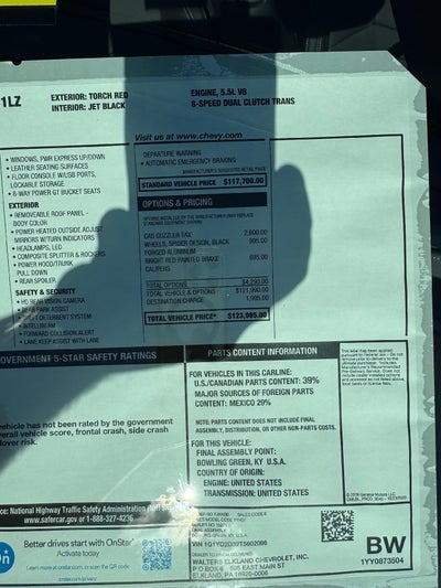 2026 Chevrolet Corvette Z06 1LZ