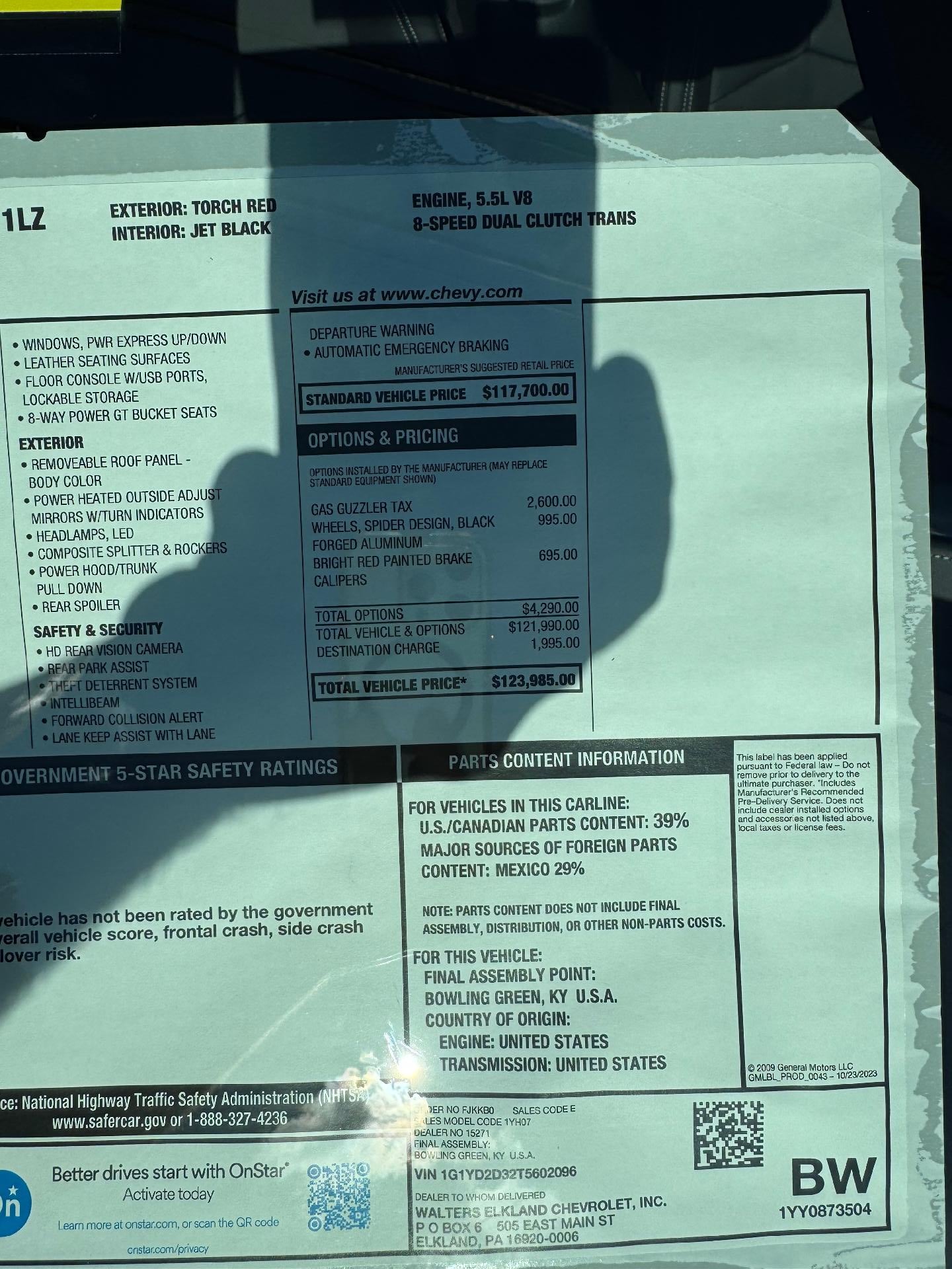 2026 Chevrolet Corvette Z06 1LZ