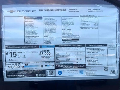 2026 Chevrolet Tahoe Police Package Commercial